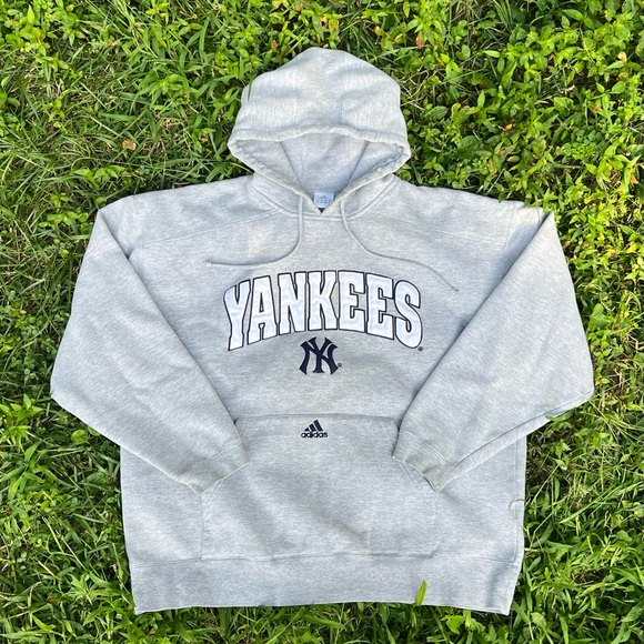 Yankees Gray Adidas Hoodie XL - Picture 1 of 8